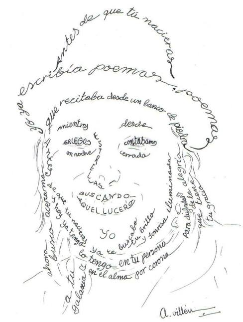 Caligrama de Maite Joven (A. Villén)